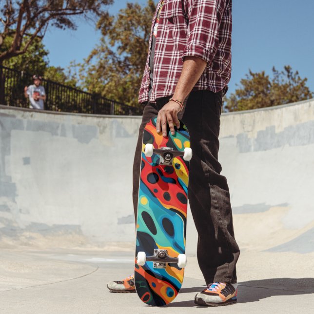 Färgfull Psychedelic Mönster Mini Skateboard Bräda 18,5 Cm (Utomhus 2)