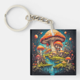 Färgfull Psychedelic Mushroom Illustration