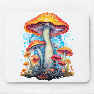 Färgfull Psychedelic Mushroom Illustration Musmatta