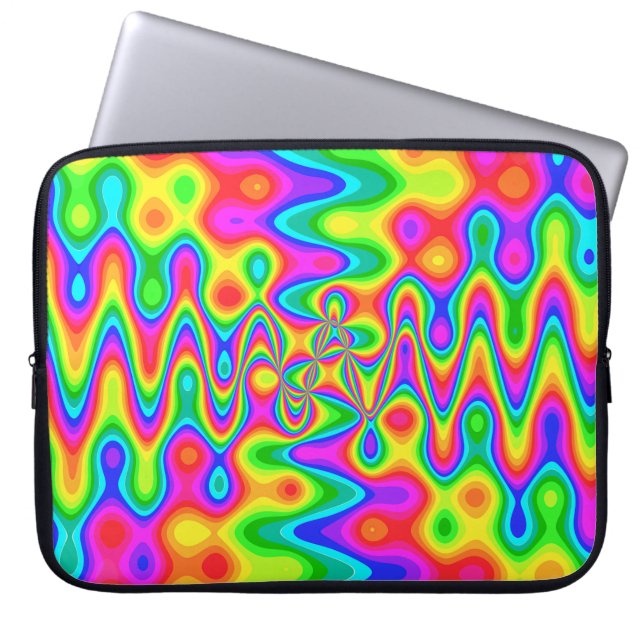 Färgfull Psychedelic Neoprene Laptop sleeve (Framsidan)