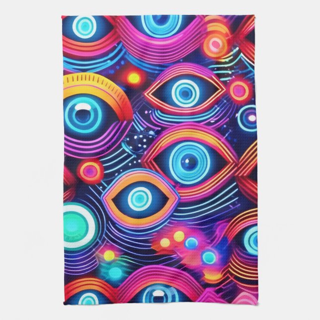 Färgfull Psychedelic Öga Mönster Kökshandduk (Vertikal)