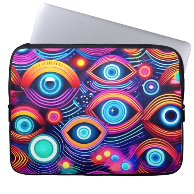 Färgfull Psychedelic Öga Mönster Laptop Fodral (Framsidan)