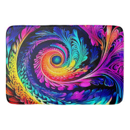 Färgfull Psychedelic Spiral Art Badrumsmatta