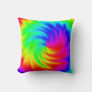 Färgfull Psychedelic Tie Dye Mönster Kudde
