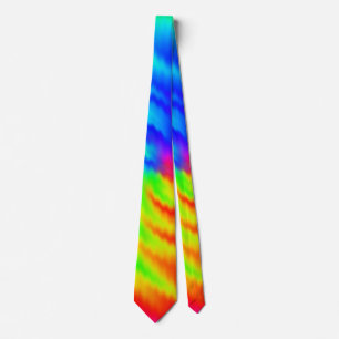 Färgfull Psychedelic Tie Dye Spiral Mönster Slips