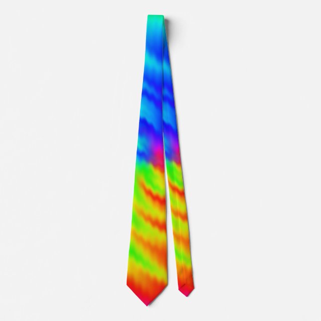Färgfull Psychedelic Tie Dye Spiral Mönster Slips (Framsida)