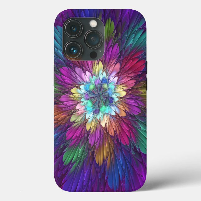 Färgfull Psykedelisk Abstrakt Fractal Art (Baksida )