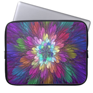 Färgfull Psykedelisk Abstrakt Fractal Art Laptop Fodral