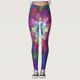 Färgfull Psykedelisk Abstrakt Fractal Art Leggings
