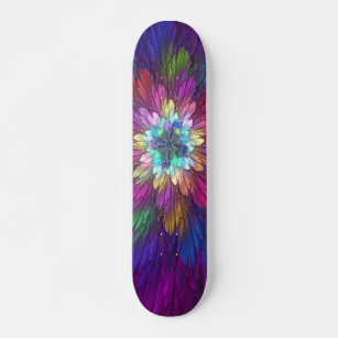 Färgfull Psykedelisk Abstrakt Fractal Art Mini Skateboard Bräda 18,5 Cm