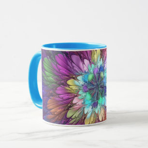 Färgfull Psykedelisk Abstrakt Fractal Art Mugg