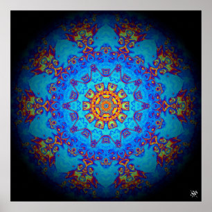 Färgfull psykedelisk abstrakt mönster poster