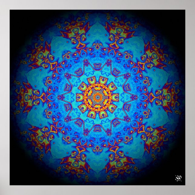 Färgfull psykedelisk abstrakt mönster poster (Framsidan)