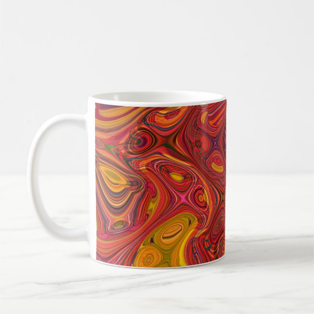 Färgfull psykedelisk bakgrund av interweavi kaffemugg (Vänster)