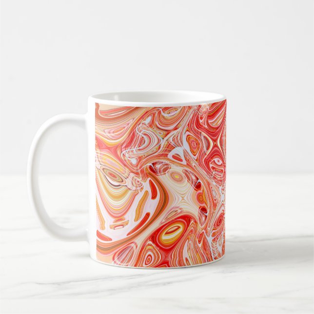 Färgfull psykedelisk bakgrund av interweavi kaffemugg (Vänster)