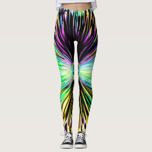 Färgfull psykodelisk skiss av blomma 2 leggings