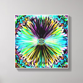 Färgfull psykodelisk skiss av en blomma 3 canvastryck