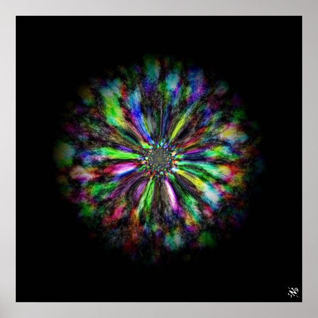 Färgfull psykodelisk skiss av en blomma poster (Framsidan)