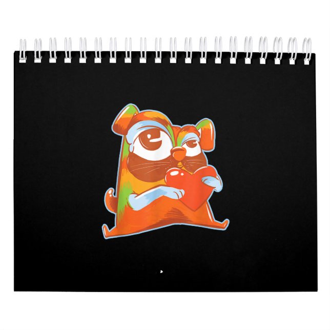 Färgfull pug - pop Art Funny Artistic Pug Älskare Kalender (Omslag)