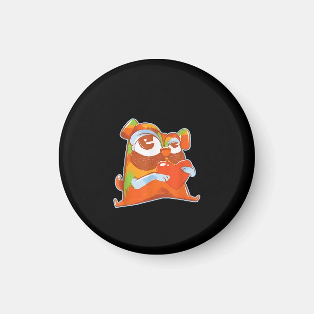Färgfull pug - pop Art Funny Artistic Pug Älskare Magnet (Framsidan)