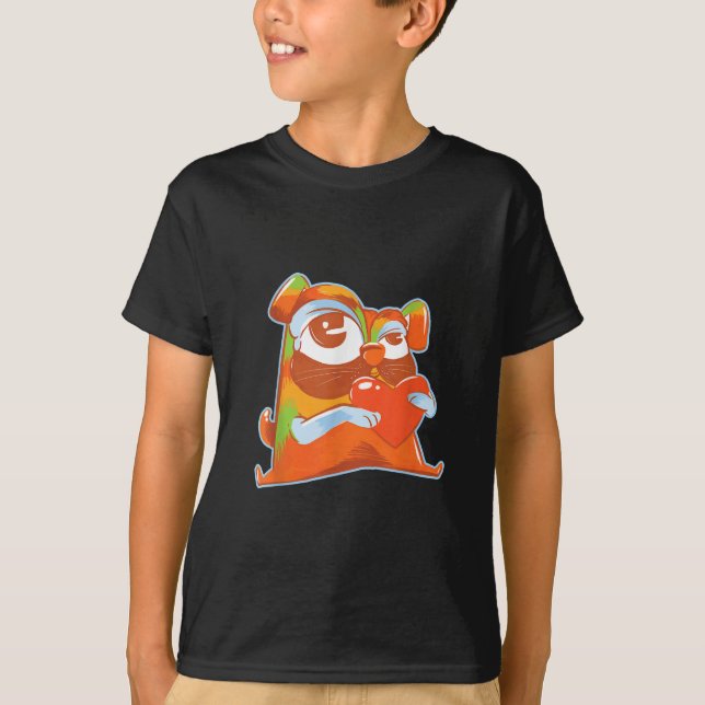 Färgfull pug - pop Art Funny Artistic Pug Älskare T Shirt (Framsida)