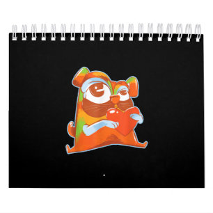 Färgfull pug - poppsbild Funny Artistic Pug Älsk Kalender