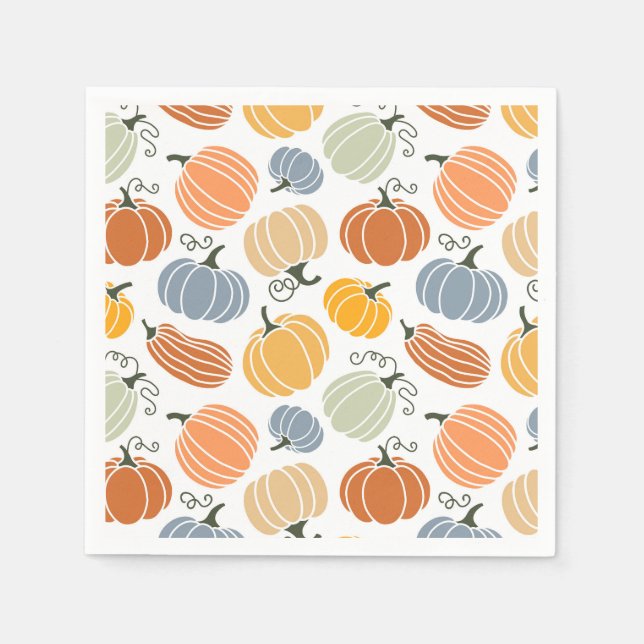 Färgfull Pumpkin Gourd Mönster Pappersservett (Framsidan)