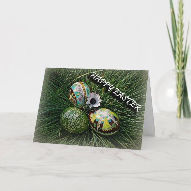 Färgfull Pysanky Helgkort (Framsida)