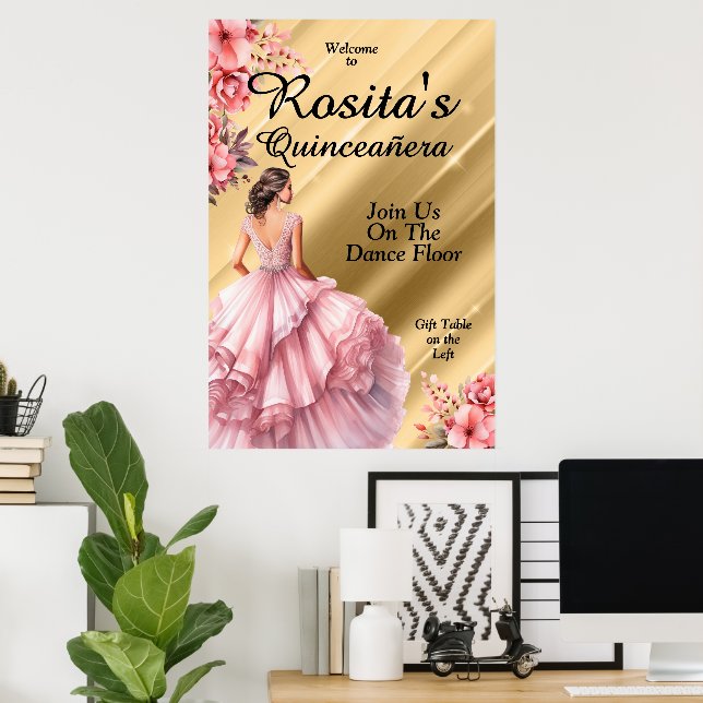 Färgfull quinceanera poster (Hemmakontoret)