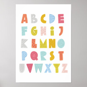 Färgfull Quirky Alphabet Poster