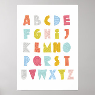 Färgfull Quirky Alphabet Poster