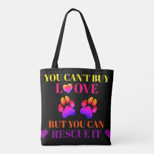Färgfull Rädda djuren och Pet Adoption Tote Bag Tygkasse
