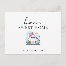 Färgfull radhemsöt hemmet Ny hemmabruk Vykort