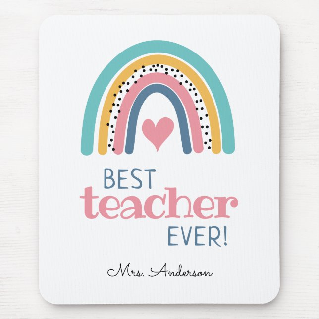 Färgfull Rainbow Best Teacher har någonsin gått i  Musmatta (Framsidan)