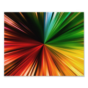 Färgfull Rainbow Burst Abstrakt Digital Art Desig Fototryck