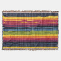 Färgfull Rand Faux Denim Struktur