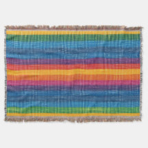 Färgfull Rand Faux Denim Struktur