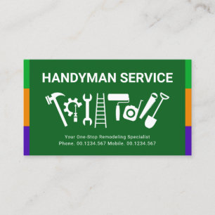 Färgfull Rand Handyman Verktyg Hemrenovering Visitkort