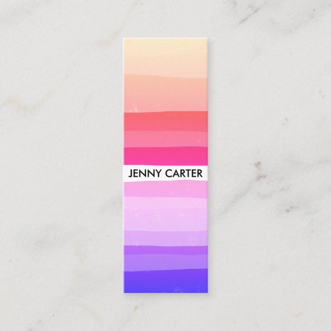 Färgfull Rand-minimal Coola Mini Visitkort (Framsida)