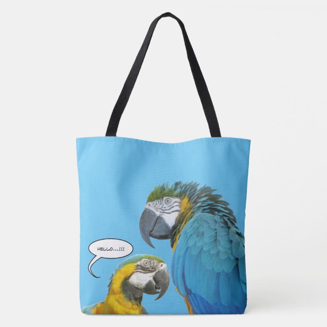 Färgfull Rand Parrots Tote Bag Tygkasse (Baksida)