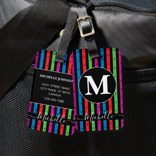 Färgfull Rand-resagagagg med Monogram Bagagebricka
