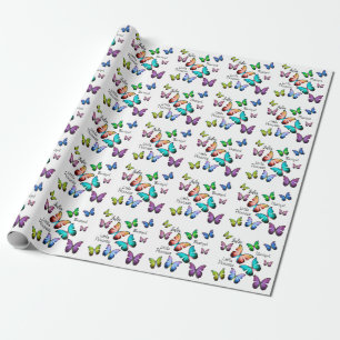 Färgfull Realm of Morpho Blue Rainbow Butterflies Presentpapper