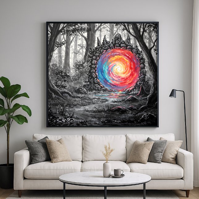 Färgfull Realm Portal - Fantasy Illustration Stil Poster (Skapare uppladdad)