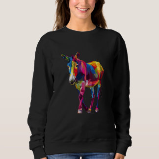 Färgfull regnbåge Donkey Animal Geometric Donkey T Shirt