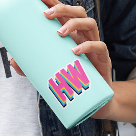 Färgfull regnbåge Färg Initial Klistermärken