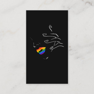 Färgfull regnbåge Läppar Pride Gay Lesbisk Quee Visitkort