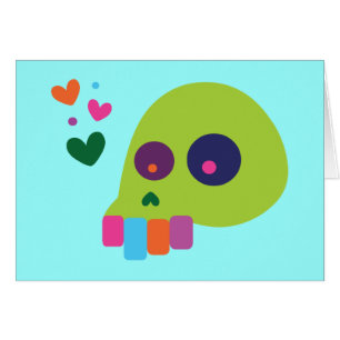 Färgfull regnbåge Skull Hälsningskort