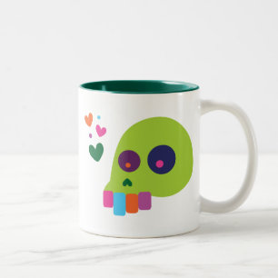 Färgfull regnbåge Skull Två-Tonad Mugg