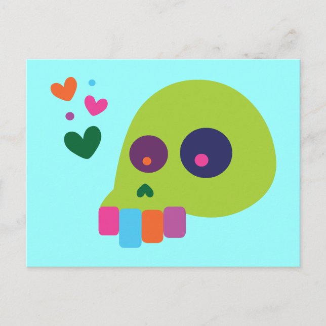Färgfull regnbåge Skull Vykort (Framsida)