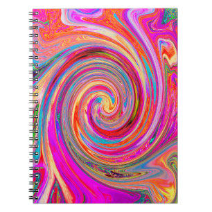 Färgfull regnbåge Swirl Retro Abstract Design Anteckningsbok